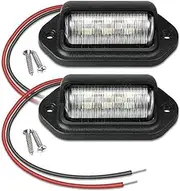 Wivplex 6 Car License Number Plate Light for SUV Truck Trailer Van Tag Step Lamp White Bulbs Car Products License Plate Lights Car Number Plate Light(Black 2pcs)