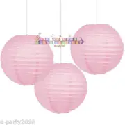 LIGHT PINK PAPER LANTERNS (3) ~ Wedding Baby Shower Party Supplies Decorations