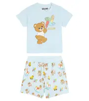 [Moschino Kids] Moschino Kids Baby printed jersey T-shirt and shorts set M 3-6 blue