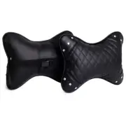 Car Seat Neck Pillow Headrest PU Leather Head Rest Cushion Protector Accessory