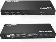 WAVLINK USB 3.0 Universal Laptop Docking Station,USB C to 5K/ Dual 4K @60Hz Video Outputs Dual Monitor for Windows and Mac,(2 HDMI & 2 DP, Gigabit Ethernet, 6 USB 3.0,Audio)-Not Support Charging PC