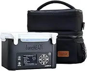 LunchEAZE XL Cordless Heated & Electric Lunch Box – Battery-Powered, 6-Cup Capacity, 220°F, Automatic Scheduled Heating, Insulated Bag for Hot Meals Anywhere