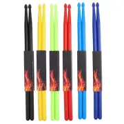 6 Pairs 5A Nylon Drumsticks Exercise Plastic Drum Sticks Lightweight and Durab