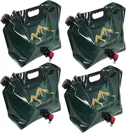 MOBUTOFU 4pcs Outdoor Water Bag Multifunctional Foldable Water Container Collapsible Spigot Hike Storage Reusable Folding Emergency Large Capacity Carrier Camp Fold Jug Dark