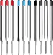 LABUYI Pack of 10 Large Capacity Refills for Ballpoint Pens, Ballpoint Pen Refills, Ballpoint Pen Refills for G2 Format, 1.0 mm Line Width, 3 Colours