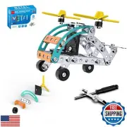 Helicopter Model, STEM Erector Set Building Toy Sets for Back to School Assem