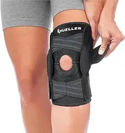 Mueller Sports Medicine Adjustable Hinged Knee Brace, Black/Gray, One Size Fits Most
