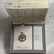 Inspirational Tree Of Life Necklace Two-tone in Sterling Silver Gold Plated
