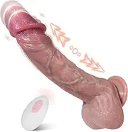Thrusting Dildo Vibrator Sex Toys - 8.4" Realistic G-Spot Silicone Dildo Suction Cup Vibrating Dildos with 10 Modes for Anal Vagina, Remote Control Anal Dildo Adult Sex Toys & Games for Women Couples
