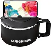 Microwave Ramen Bowl,Lunch Box 1200ml Soup Mug - Japanese Ramen Bowl Stainless Steel Portable High Capacity Ramen Bowl for Dorm Room Offices College Pochy