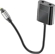 POPETPOP Audio Splitter Out Optical Fiber Connector Lightweight Dual Port Audio Splitter for Tv Soundbars Supports Surround Sound Systems