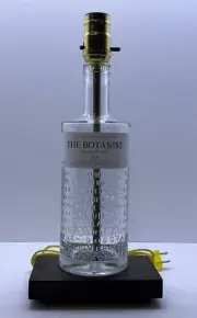 The Botanist Dry Gin Liquor Bar Bottle TABLE LAMP Lounge Light w/ Wood Base