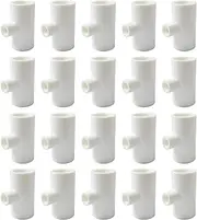 20 Pieces Chicken Waterer PVC Tee Fittings, Automatic Poultry Waterers PVC Fittings for 1/8" FTP Threads, Chicken Water Drinker and Feeder Cups for Poultry Nipples Chicken