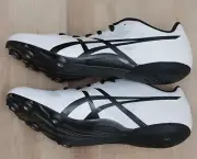 Men's Asics Hypersprint 6 White/Black/Snow Track & Field G500J-0199 Size 10.5