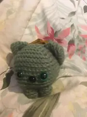 Hand Crocheted Cat Cube Brown
