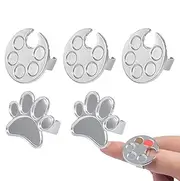 Small Wearable Gel Polish Palette 5x, Stainless Steel Nail Art Mixing Tools, Cat Claw and Round Shape Manicure Display Plate, At-Home Nail Art, 1.18x1.18x0.87 inches