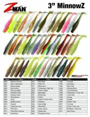 ZMan MinnowZ 3" Paddle TailZ Soft Plastic Fishing Lure - Choose Colour BRAND NEW