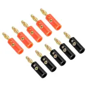 20Pcs Banana Plugs Connector Speaker Banana Plugs Gold-Plated Alloy Red Black