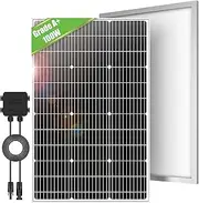 SJUEDENG 100 Watt Solar Panel Kit Ring Camera Solar Panel 100w, RV Solar Panel Kit Flexible with Connectors Extension Wires Charger for Marine Marine Boat Cabin Van Car Doorbell Outdoor Cam