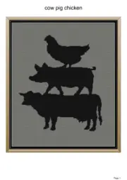 Cow, pig, chicken blanket pattern,50x60", written and graph pattern included