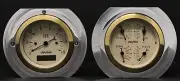1951 1952 Ford Truck 2 Gauge Dash Panel 3 3/8 Quad Style Insert Programmable GL