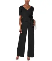 Adrianna Papell Womens Rosette Jumpsuit