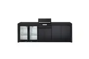 Crossray TCE22HT Extreme Electric BBQ Outdoor Kitchen w Dbl Fridge V11 Black