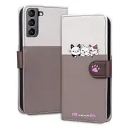 S21 Plus Wallet Case 3 Credit Card Slot ID Card Holder, PU Leather Flip Case with Strap - Pink