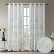 Madison Park Cecily Aqua Burnout Printed Window Curtain 1 Panel 50x95