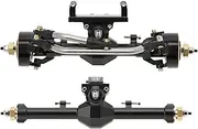 1/10 Front and Rear Axle Set for SCX24 Axial Isokinetic Fr&on&t and Rear Axles Maximum Steering Angle Upgrade Parts RC Car Accessories(F and R Alex Black)