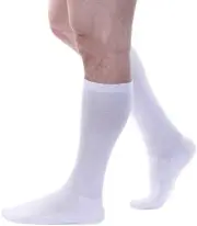 Allegro Athletic Compression Socks, Cushioned, 10-15mmHg (Size: L) White