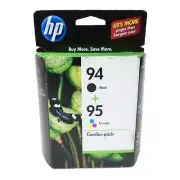 Set Genuine Factory Sealed HP 94 Blk & 95 Color Inkjet Cartridges dated 2021-22