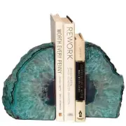 Agate Geode Bookends Heavy Duty Stone Book Ends Decorative Bookend Holder Hom...