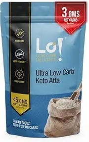 Lo! Low Carb Delights - Ultra Low Carb Keto Atta (1 Kg) | 3g Net Carb Per Roti | Lab Tested Keto Food Products for Keto Diet
