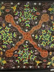 Joylene Pope Aboriginal Art 95cm x 94cm COA Supplied