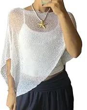 [Generic] Mesh Poncho, Womens Sheer Poncho Shrug Bolero for women, Lightweight Summer Shrug Pullover Sweater