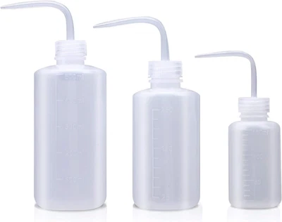 Wash Bottle, 3 Pack LDPE Squeeze Bottles, Safe Plastic Low Density Polyethylene