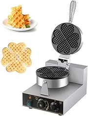 Commercial Round Waffle Maker Nonstick Electric Waffle Maker Machine Commercial Lattice Cake Machine Temperature and Time Control Belgian Waffle Maker for Household Bakeries Snack Bar (Color : Style3