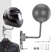 Motorcycle Helmet Holder - Helmet Stand Rack with Hooks 180° Rotation Helmet Hanger Multipurpose for Motorcycle Bike Helmets Coats Caps