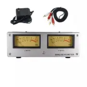 Voice Controlled Wire-free Square Analog VU Meter Alloy Panel LED Warm Backlight