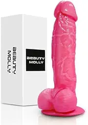 Beauty Molly Superior 7 Inch Anal Realistic Penis Dildo with Suction Cup Adult Sex Toys for Women, Pink