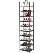10 Tier Shoe Rack, Tall Narrow Shoes Rack Storage Organizer 20-25 Pairs Boots...