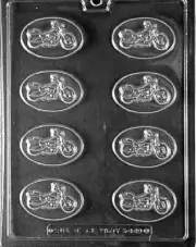 BITE SIZE MOTORCYCLE PIECES CHOCOLATE CANDY MOLD HARLEY DAVIDSON PIECES