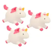 3x Fumfings Novelty Squeezy Unicorn Keyrings 5cm Squeezy Kids/Children Toy Asst