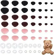 PH PandaHall 96pcs Flocking Safety Noses, Doll Noses Crafts Amigurumi Noses Pink Pig Nose 7 Sizes Velvet Stuffed Animal Noses with Washers for Teddy Bear Puppets Plush Animals Memory Bears Making