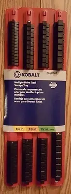 KOBALT STEEL SOCKET STORAGE ORGANIZER TRAY MM SAE METRIC STANDARD 1/4 3/8 1/2 DR