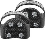 Derwrtup Crampons for Hiking Boots - Stainless Steel Gripper Spike Anti-Slip Ice Cleats | Climbing Crampons Reflective Traction Snow Grips for Climbing & Ice