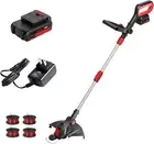 20V 12'' Cordless String Trimmer, Grass Trimmer&Edger with 4 Spools, Battery USA