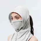 Ice Silk Sunscreen Hat With Mask Shawl Elastic Face Sun Protection hat Summer