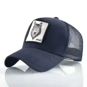 new fashion SnapBack Trucker Hat For Men Embroidered Wolf Hat Blue Adjustable